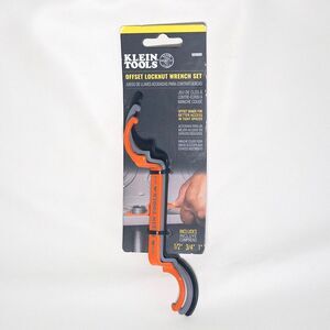 New Klein Tools Offset Locknut Wrench Set .5 .75 1”